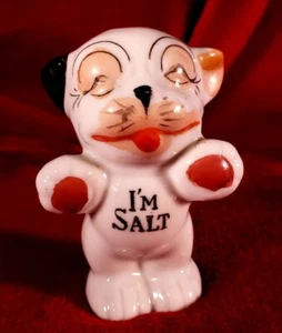 Single Vintage Bulldog Pug Dog Ceramic Salt Shaker Japan Humorous 1950s - Picture 1 of 9