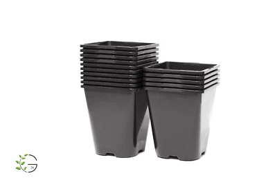 MARKENLOS ab 10 Stk. Pflanzentöpfe Anzuchttöpfe Blumentöpfe 1,0l 2,0l 3,0l Eckig schwarz