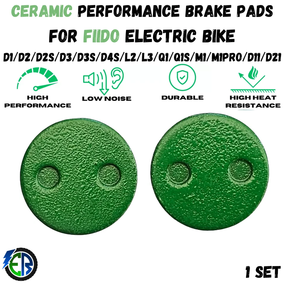 Fiido Brake Pads Ceramic For D1/D2/D2S/D3/D3S/D4S/L2/L3/Q1/Q1S/M1/M1Pro NEW UK - Image 1 of 4