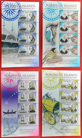 ZAYIX Solomon Islands 1044-1047 MNH Exploration Science minisheets 071922SL03 Cover