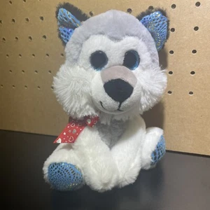 Juguete de peluche de peluche de 8" gris azul de San Valentín Love Wolf cachorro suave 🐶 - Imagen 1 de 4