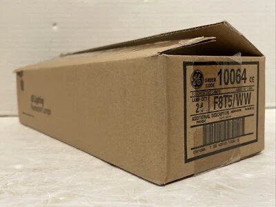 New/Open Box*24 ct. GE Fluorescent Lamp*10064 F8T5/WW Medium Bi-Pin Warm White - Image 1 of 4