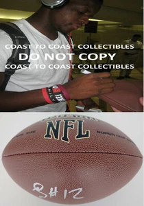Mohamed Sanu San Francisco 49ers Falcons Bengals signed NFL football COA proof - Picture 1 of 2