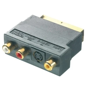 Vivanco Adaptador Scart SVHS 3x Cinch Adaptador Scart S-Video VHS Audio Mini-Din - Imagen 1 de 2