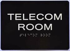 Telekom Raumschild - schwarz mit Braille und erhöhten Buchstaben (Aluminium, 5x7)