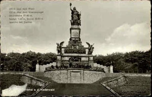 Rüdesheim Rhein Denkmal auf dem Niederwald 1961 "Durch Eilboten" AK gelaufen - Picture 1 of 2
