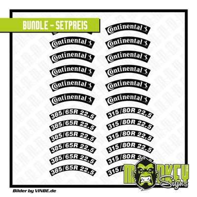 24 teilig Reifenbeschriftung für Continental 385/315 Aufkleber Tamiya  1:14 - Bild 1 von 3