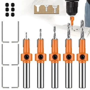 5 Stück Holzbohrer Set Senkbohrer 8mm Mit Tiefenanschlag - Bild 1 von 7