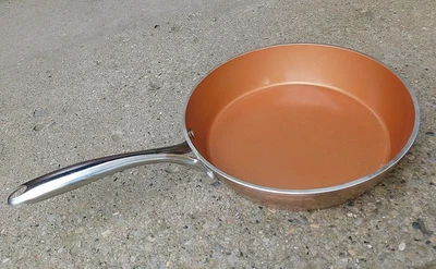 GOTHAM 10" Stainless Steel & Hammered Copper Non Stick Frying Pan - Image 1 of 4