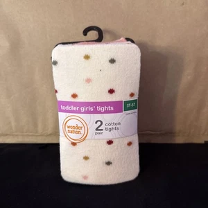Wonder Nation Toddler Girls Tights Dots Stripes 2 Piece Set Size 3T-5T - Picture 1 of 4