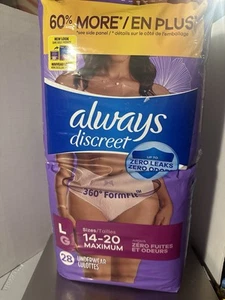 Always Discreet SZ Large 28 ct Incontinence & Postpartum Underwear For Women - Picture 1 of 1