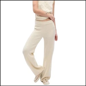 Gap CashSoft Shaker Stitch Sweater Knit Pants XS Birch Cream Wide Leg Pull On - Picture 1 of 9