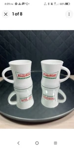 (2) Krispy Kreme Donuts Vintage schwer dick Restaurant Geschirr Kaffeebecher Tasse Logo - Bild 1 von 2