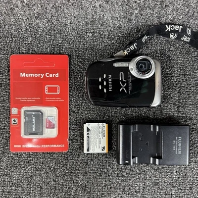Fujifilm FinePix XP-10 Black Compact Camera w/Batteries, SD Card - Image 1 of 4
