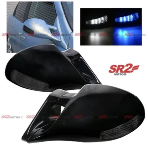 For 94-01 Acura Integra 2 Door DC2 LED M-3 Style Power Adjust Black Side Mirror - Picture 1 of 3