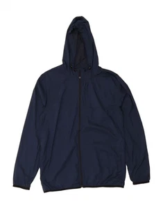 RUSSELL ATHLETIC Mens Hooded Rain Jacket Size 34/36 Small Navy Blue CX42 - Picture 1 of 3