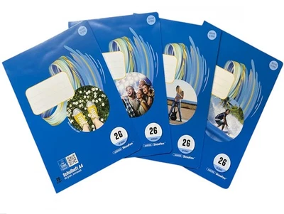STAUFEN® 10 Schulhefte Heft DIN A4 Lineatur 26 kariert 5x5mm mit Rand je 16 Blatt