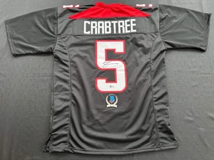 MICHAEL CRABTREE SIGNED RED AND BLACK JERSEY Texas Tech Raiders XL BAS - Picture 1 of 5