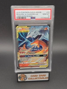 Pokémon Sun & Moon Unbroken Bonds #20 2019 Reshiram & Charizard GX PSA 10 - Imagen 1 de 2