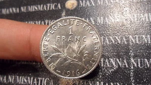FRANCIA FRANCE FRANC FRANCO 1916 ARGENTO SILVER COD. FRANCIA-65 - Picture 1 of 1