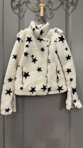 BLANKNYC Girls Faux Shearling Moto Jacket in Northern Stars, M - Picture 1 of 8