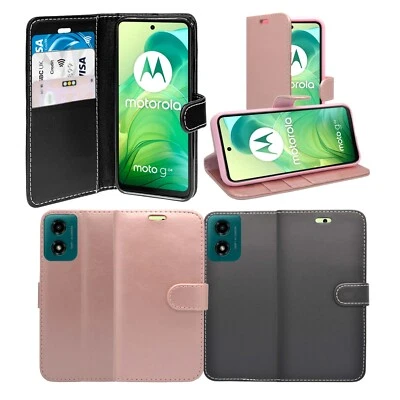 For Motorola G04 Phone Case Wallet Flip PU Leather Stand Card Slot Cover - Image 1 of 4