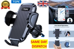 TOPK Car Holder Metal Hook Clip Universal Air Vent Mount Rotatable 360°Cradle UK - Picture 1 of 9
