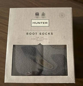 HUNTER Women’s Original Tall Boot Socks Dark Slate Large Women’s 8-10 NEW - Picture 1 of 3