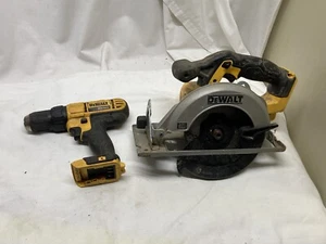 Dewalt DCS393 20V Li-Ion Cordless Circular Saw And Drill Broken Lot Of 2 READ - Picture 1 of 8