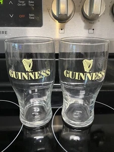 PAIR OF GUINNESS BEER GLASSES *Embossed Harp Pint - Picture 1 of 9