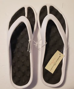 Bobbie Brooks Must Haves weiße Riemen Gummi Sandalen Pantoletten Damen L (9-10) NEU - Bild 1 von 5