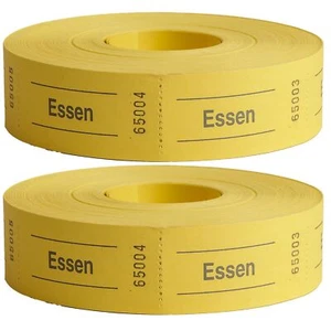 2x Bon-Rolle Herlitz 2000x Essensmarken Manger Marque de Valeur Bon Bons Marques - Afbeelding 1 van 1
