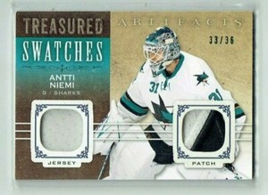 14-15 UD Artifacts Treasured Swatches  Antti Niemi  /36  Jersey-Patch