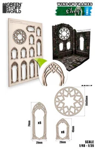 GSW 1/48 -1/35 Small Elven Miniature Window Frame (sheet size: 150x225 mm) - Bild 1 von 1