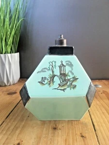 UNUSUAL ANTIQUE CHINESE ORIENTAL ASIAN TURQUOISE AQUA JADE GREEN TABLE LAMP BASE - Picture 1 of 12