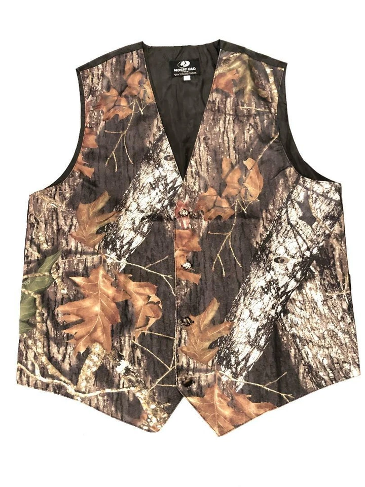 New Mossy Oak Break Up Camo Full Back formal wedding vest w back strap - Image 1 of 1