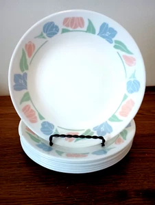 Corelle by Corning Friendship Dessert Plates 6 3/4" Pastel Set of 8 - Picture 1 of 3