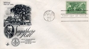 USPS Sagamore Hill- Teddy Roosevelt- 1953 3 cents #1023 FDC- Artcraft ST3283 - Picture 1 of 3