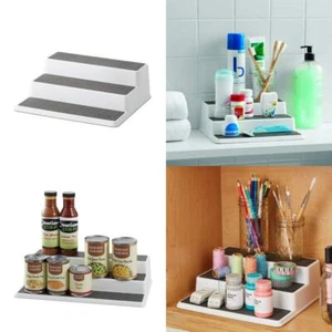 Copco 2555-0189 Non-Skid 3-Tier Spice Pantry Kitchen 10-Inch, White/Gray - Picture 1 of 9