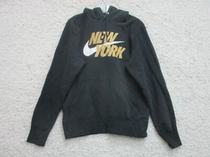 Nike Sweater Small Adult Black New York Hoodie Pullover Pockets Swoosh Mens S - Picture 1 of 11