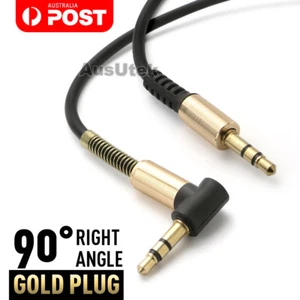 AUX Audio Cable 3.5mm Spiral Coil Gold 1M Cord Male to Male Stereo Jack For Car - Picture 1 of 9