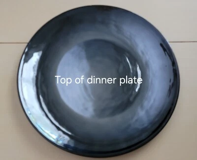 Raro prato de jantar italiano aposentado caixa e barril noturno azul iridescente CE - Imagem 1 de 4