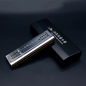 Swan 2-in-1 Dual-sided Tremolo Harmonica Mouth Organ Dural  of C&G 24 L0Y8 - Picture 1 of 7
