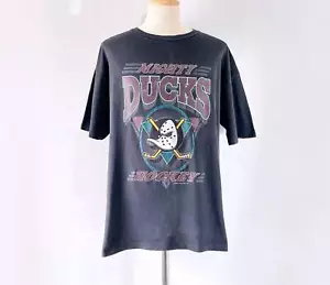 Vintage Anaheim Mighty Ducks T-shirt classic in black cotton TT8778 - Picture 1 of 2