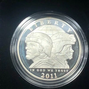 2011-P  U.S. Army Commemorative Proof Silver Dollar - Picture 1 of 4