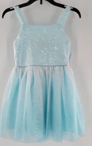 LILT Girls Formal Sleeveless Dress Aqua Sequins Fairy Style Size Small 6/6X NEW - Picture 1 of 5