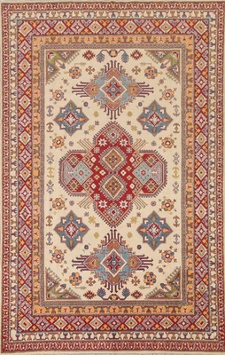 Alfombra South-western Super Kazak 6x10 Marfil Lana Hecha a Mano Alfombra Tamaño Habitación Foto 1 de 4