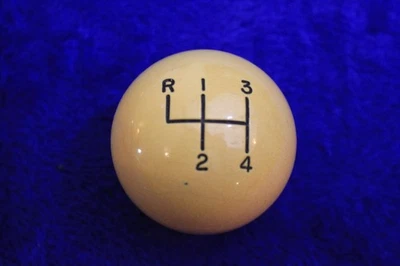 White/Yellow 4 Speed Gear Shift Knob Handle Accessory Truck Chevy AMC Mopar GM - Image 1 of 4