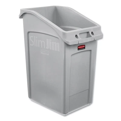 Rubbermaid Commercial 2026721 Slim Jim 23 gal PE Under-Counter Container -GY New - Image 1 of 2