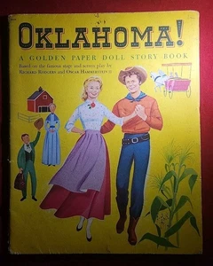 Oklahoma 1956 vintage! : BAMBOLA DI CARTA DORATA LIBRO DI STORIE BELLO! - Foto 1 di 3